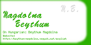 magdolna beythum business card